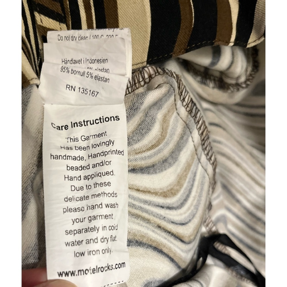 MOTEL ROCKS Denim Size:S Zoven Ripple Swirl High Waist Trouser Pants - Picture 7 of 12